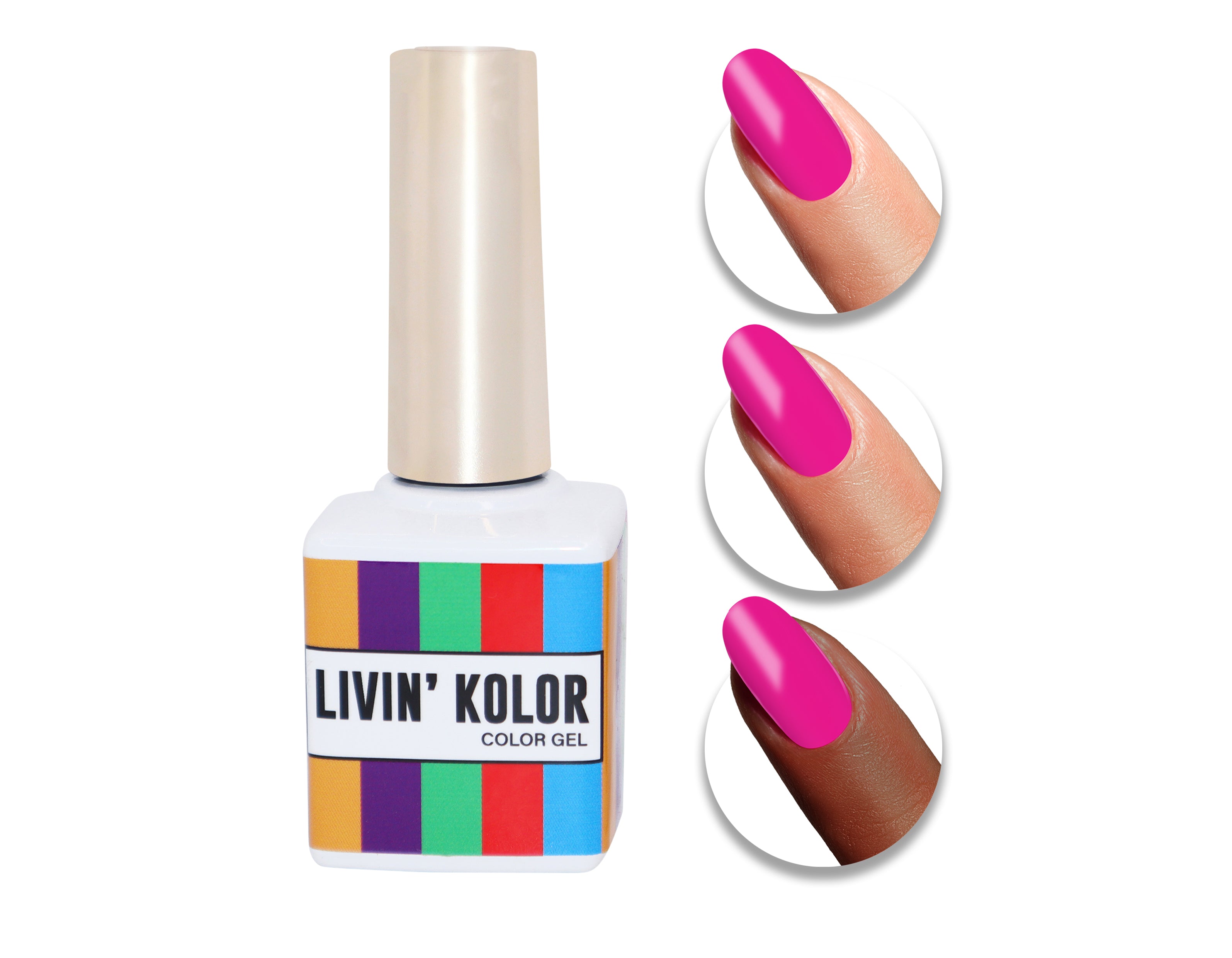 nail polish swatch on woman fingers- fuchsia