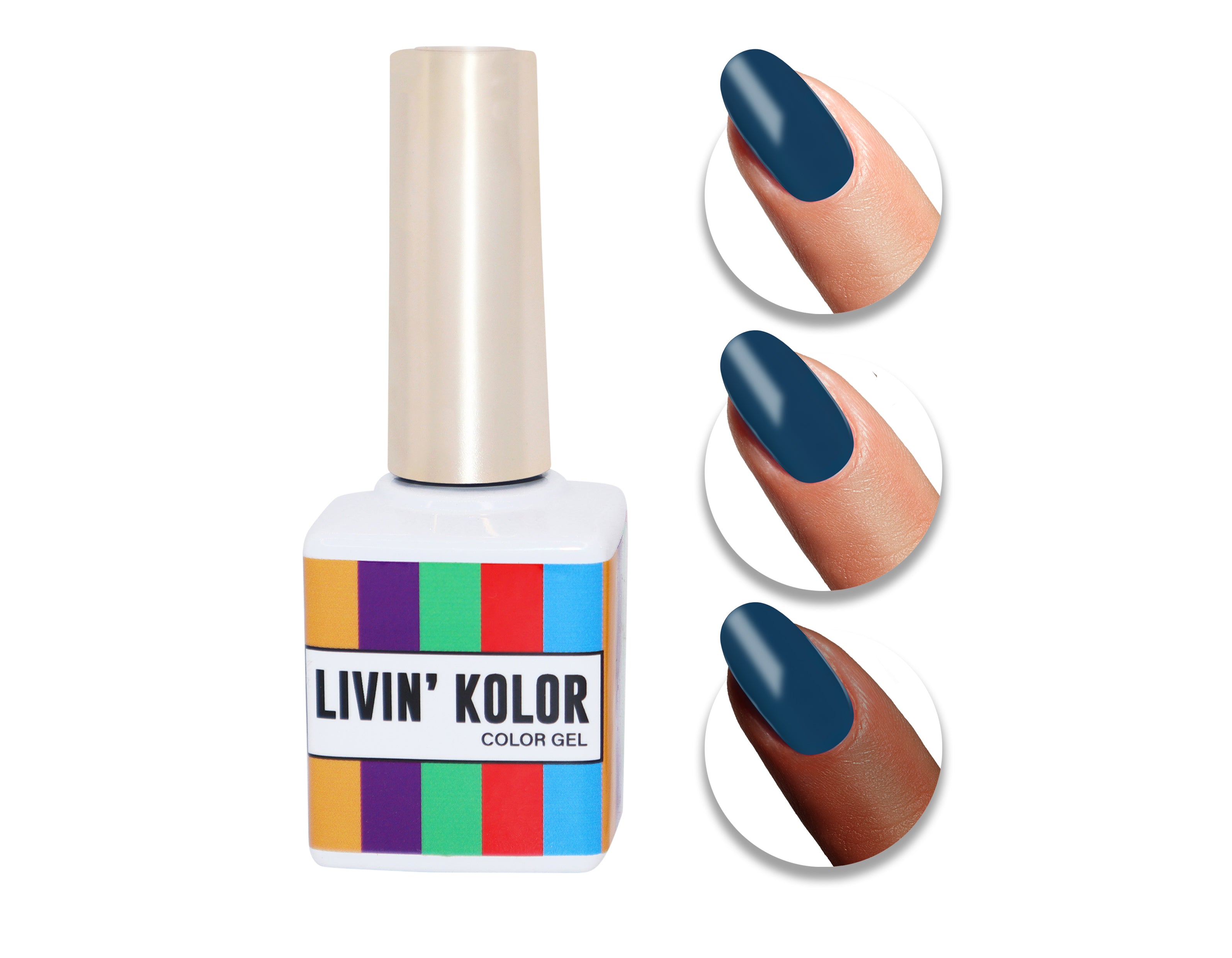 nail polish swatch on woman fingers- blue