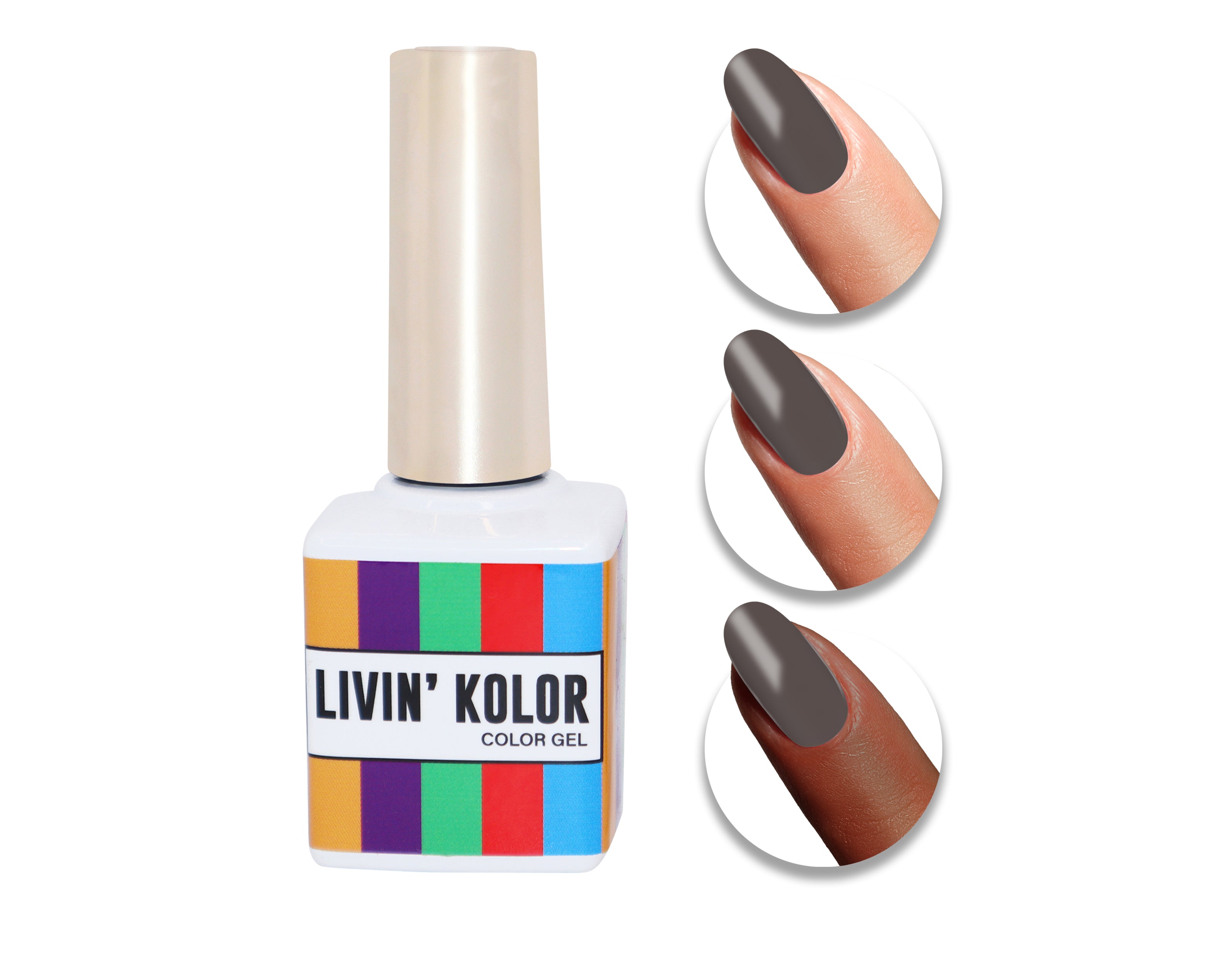 nail polish swatch on woman fingers- taupe