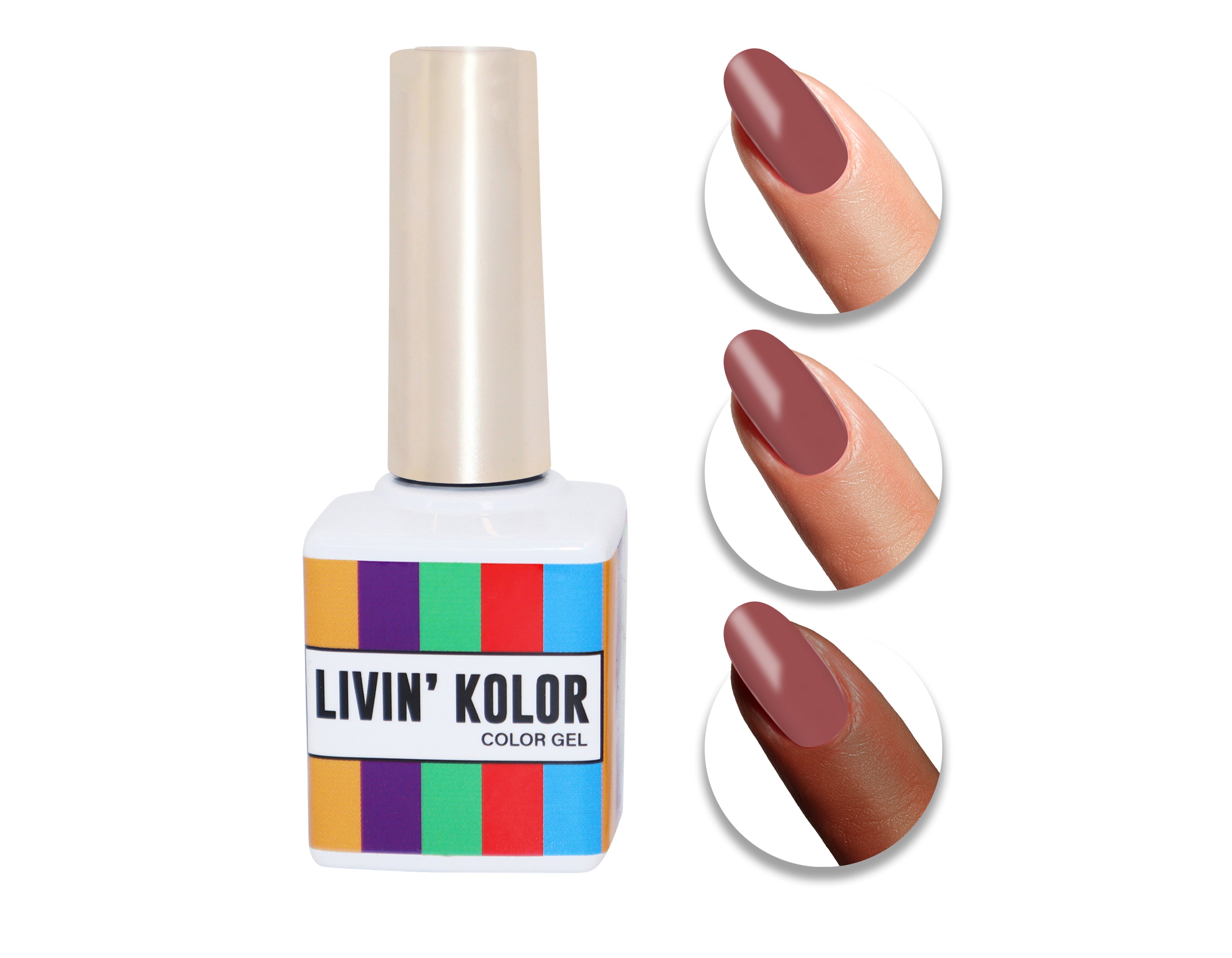 nail polish swatch on woman fingers- mauve