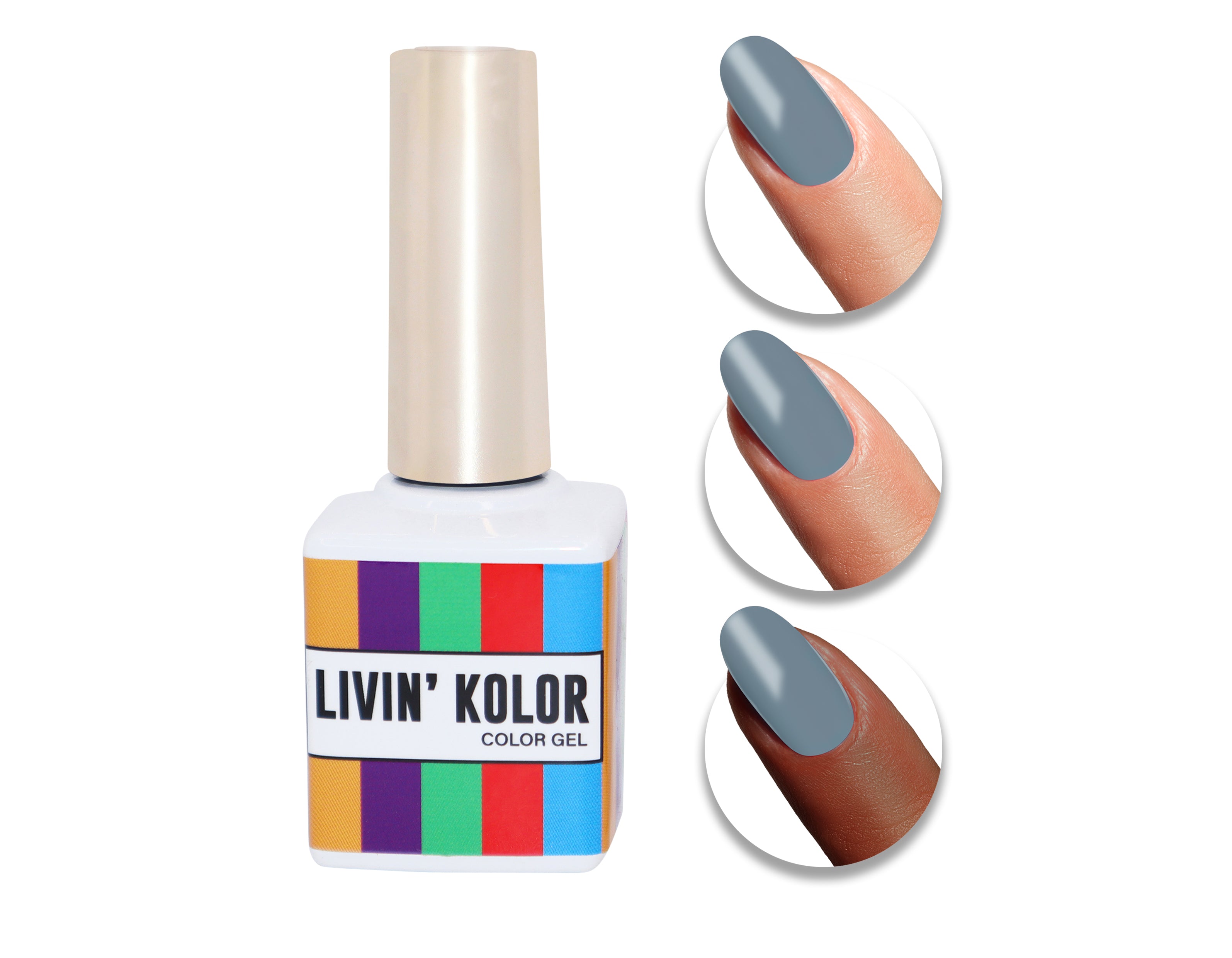 nail polish swatch on woman fingers- light gray