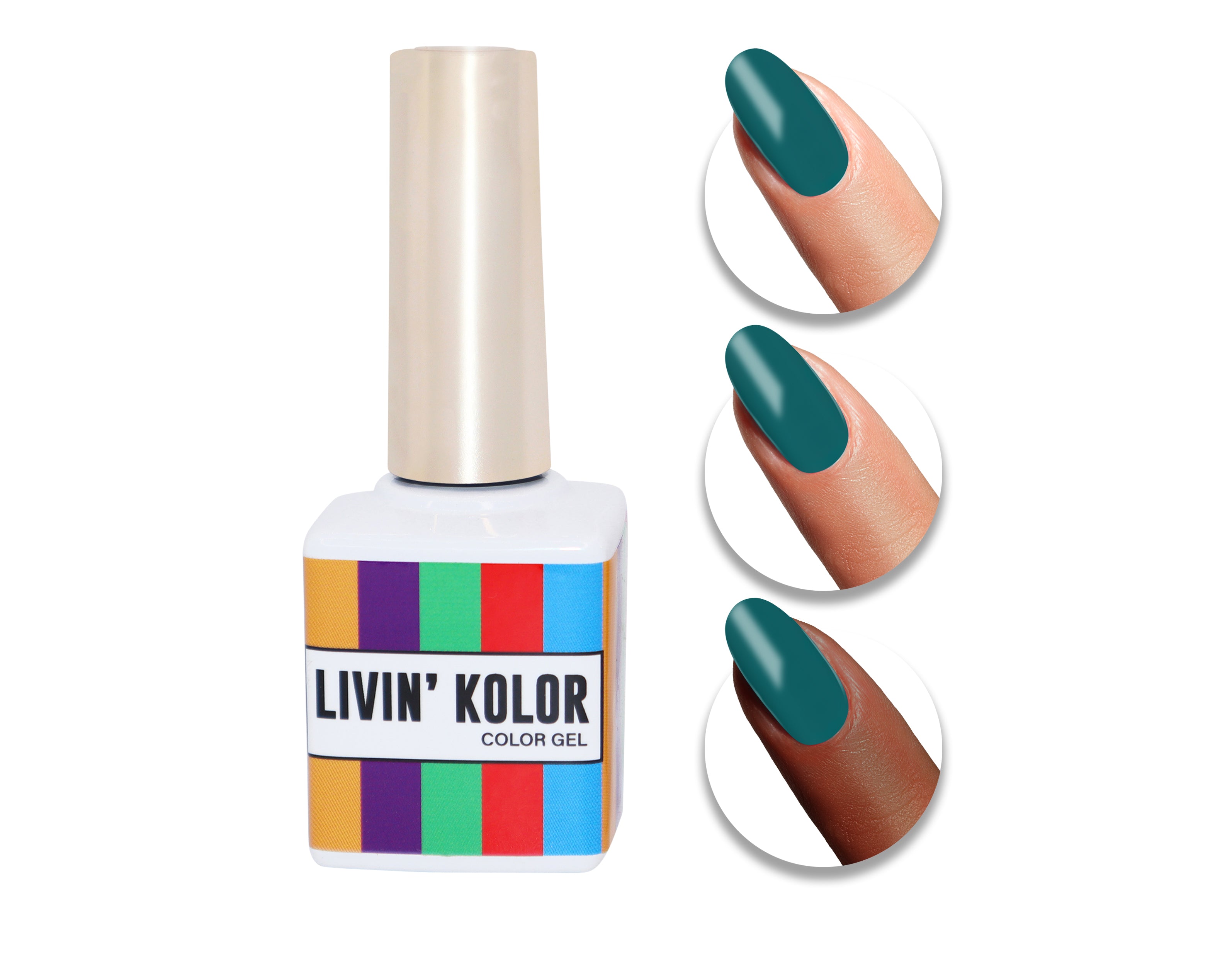 nail polish swatch on woman fingers- teal