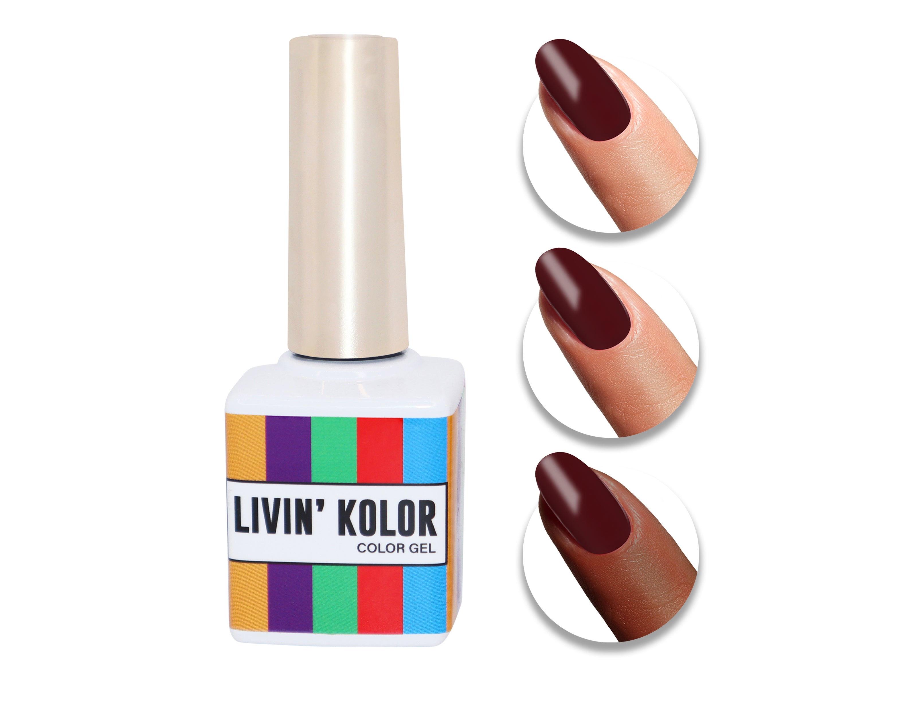 nail polish swatch on woman fingers- burgundy