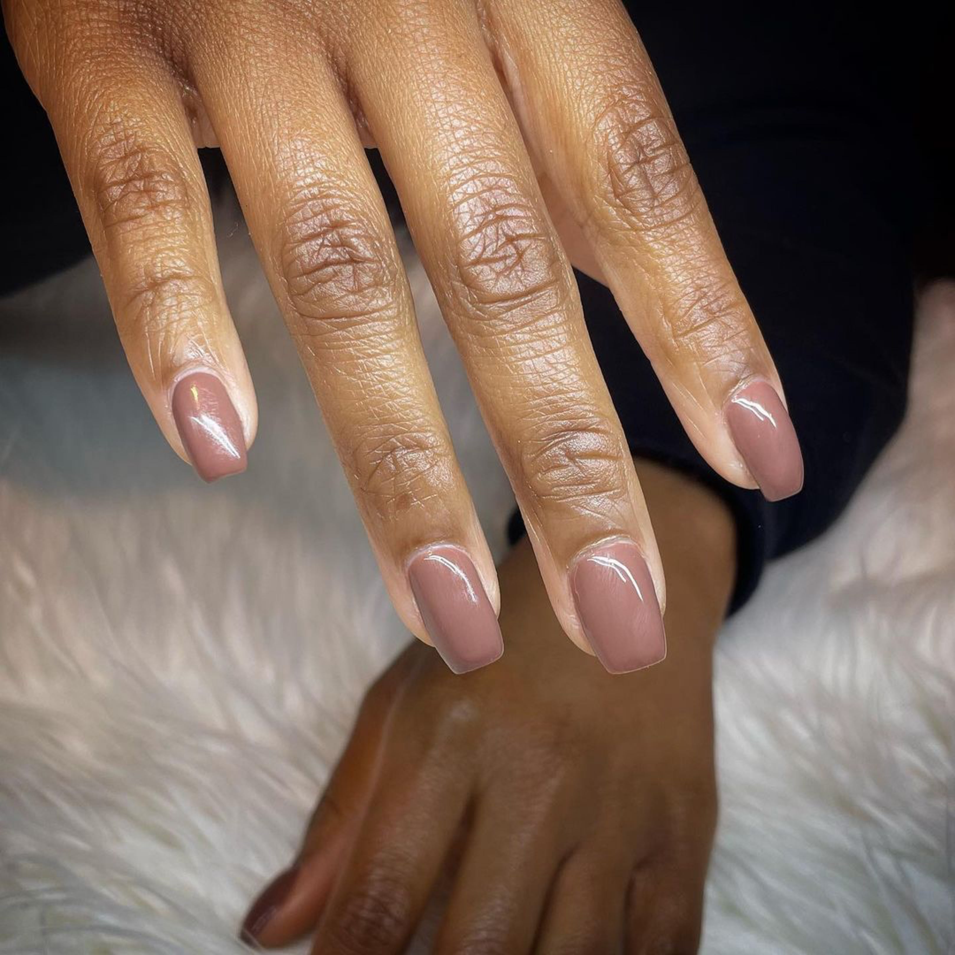 milk chocolate brown square nails