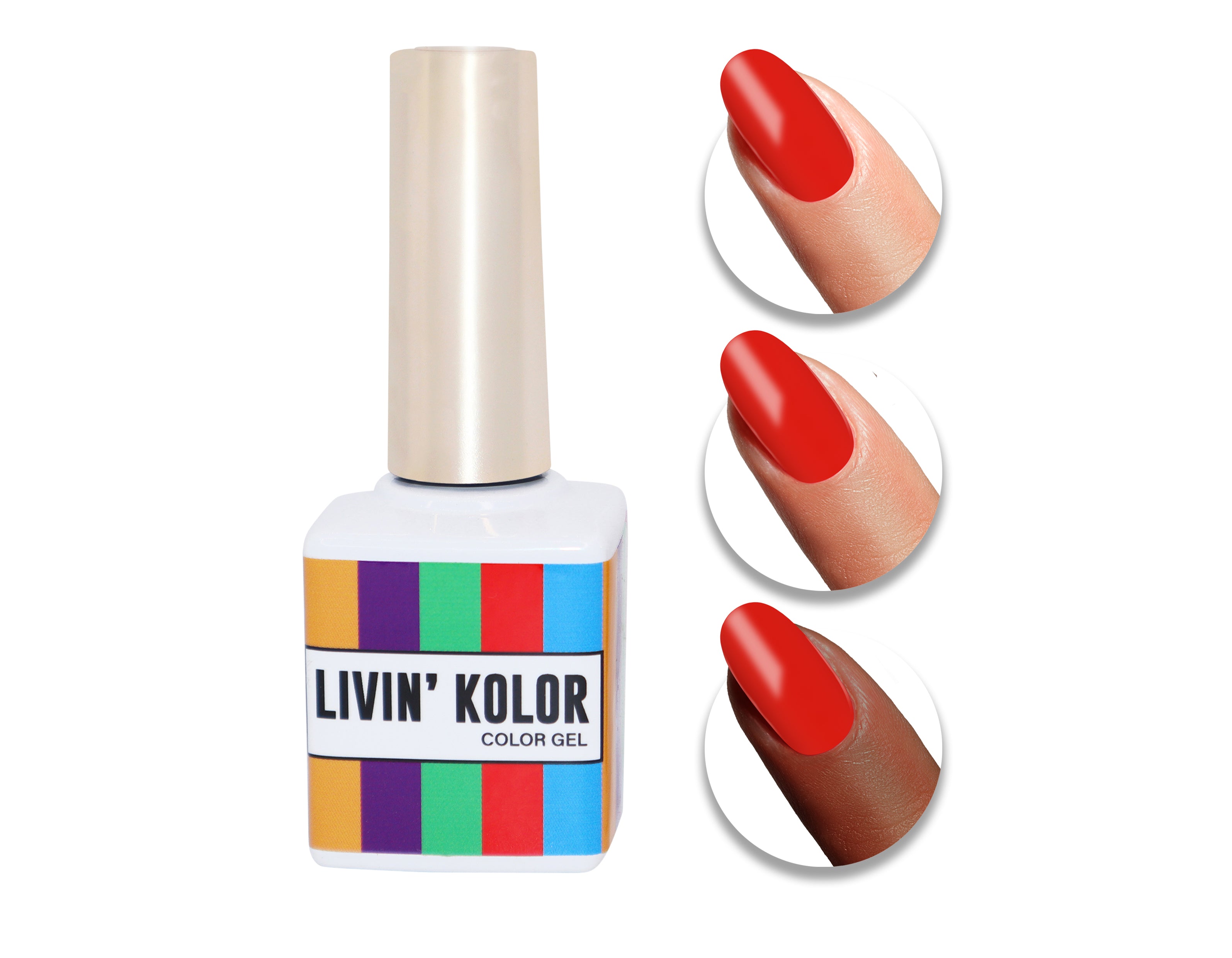 nail polish swatch on woman fingers- reddish orange