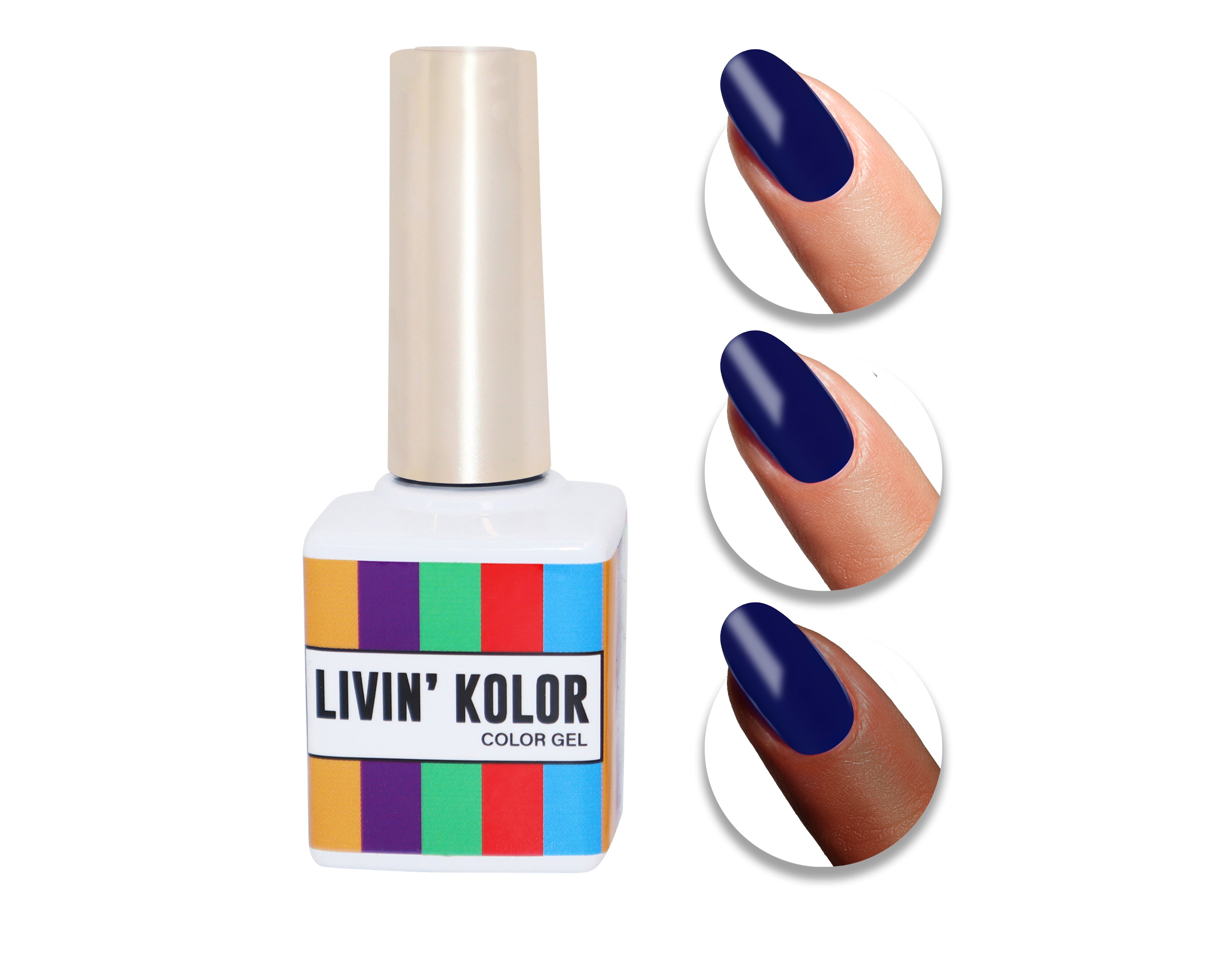 nail polish swatch on woman fingers- royal blue