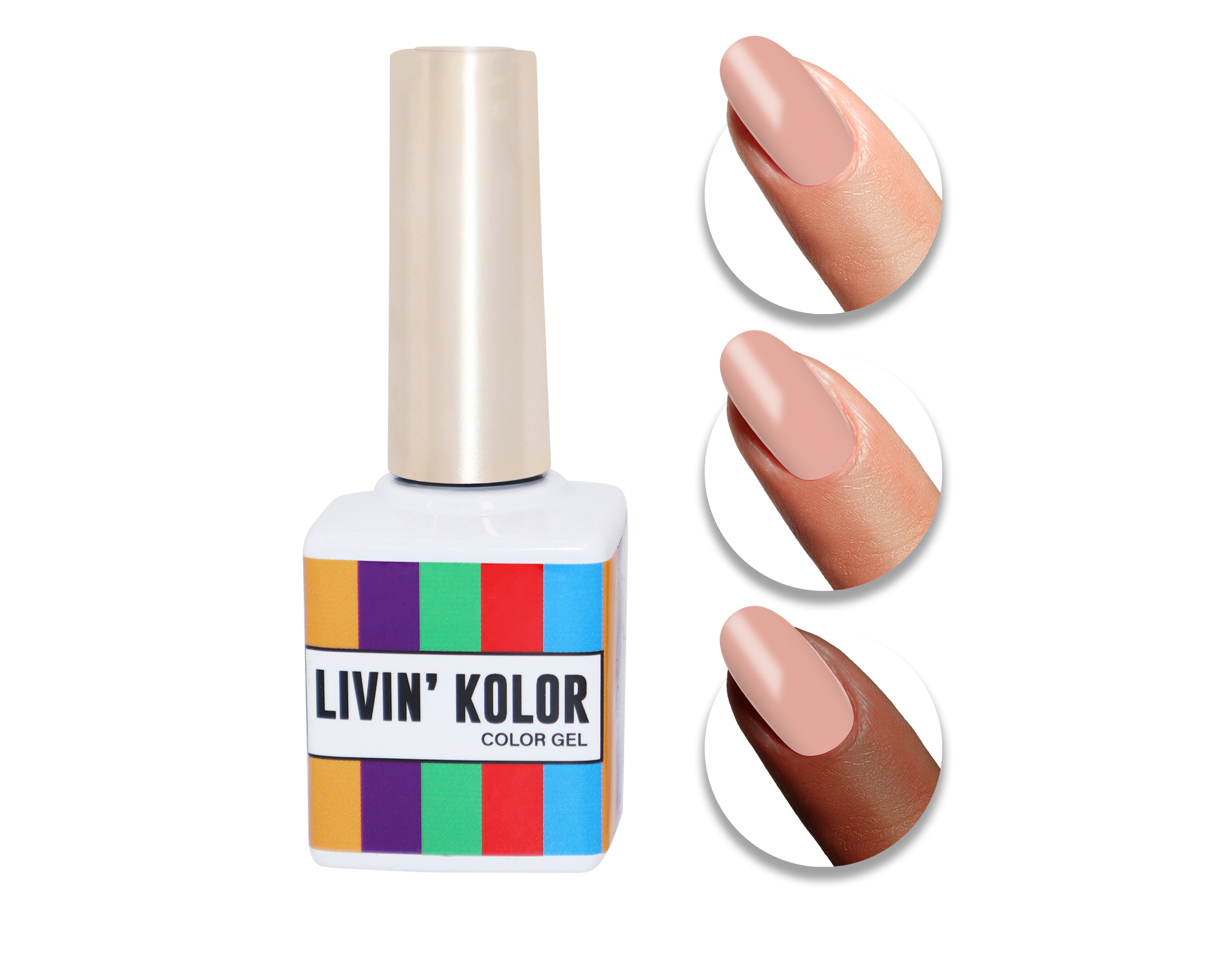 nail polish swatch on woman fingers- peach