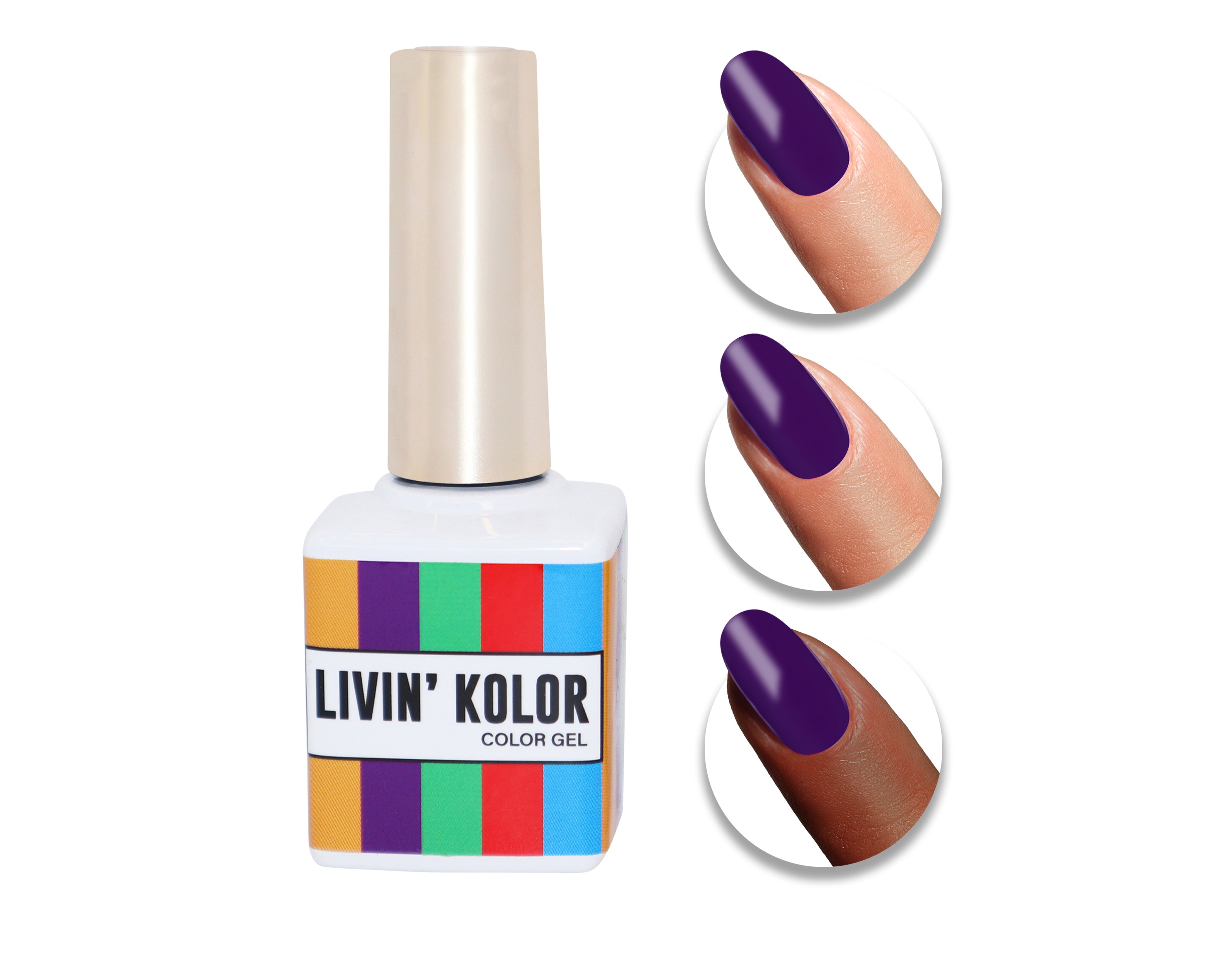 nail polish swatch on woman fingers- deep purple