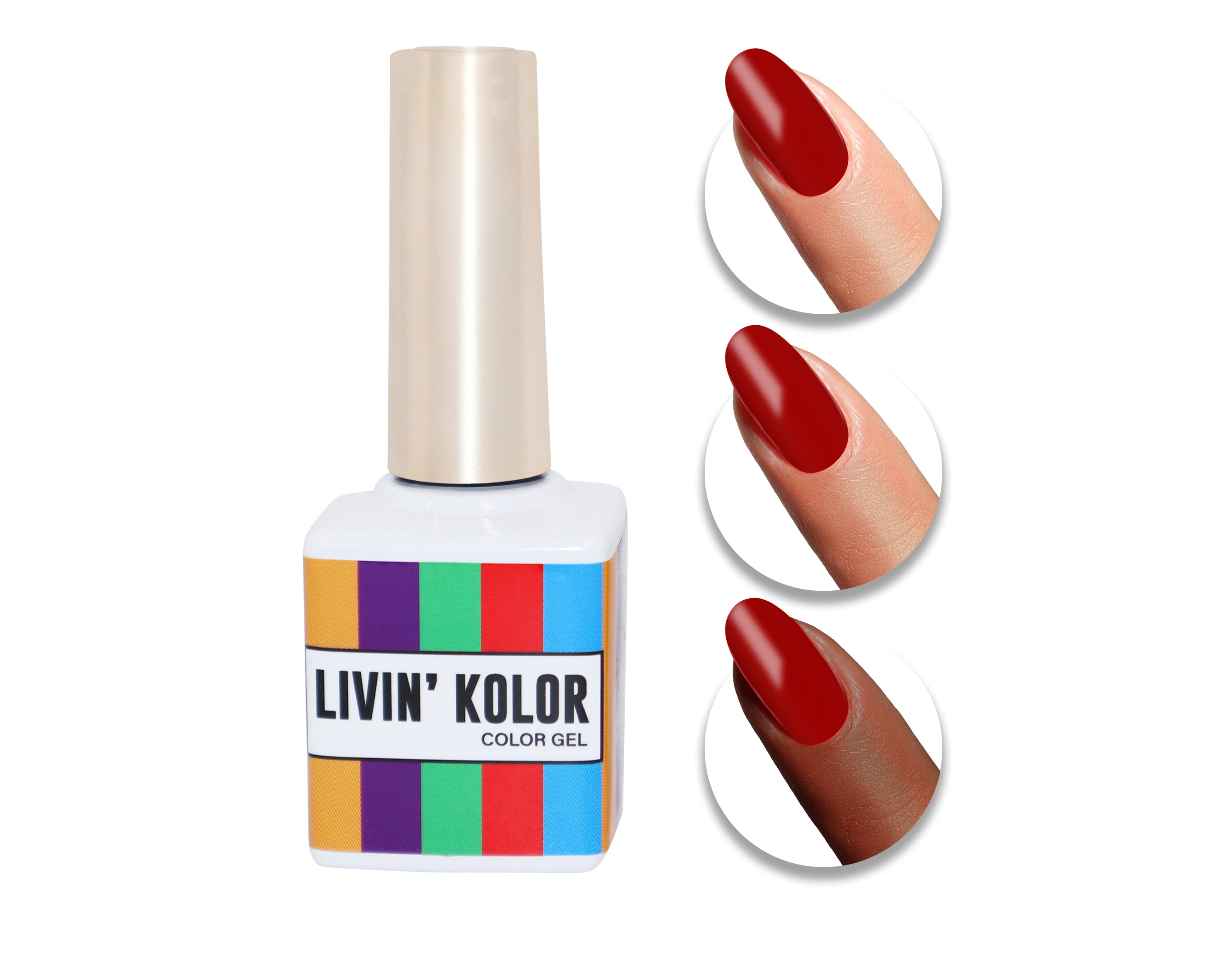 nail polish swatch on woman fingers- red