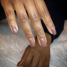 milk chocolate brown square nails