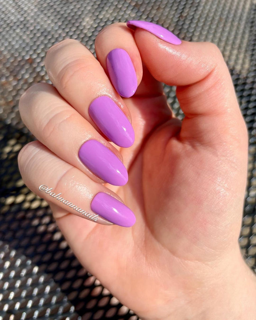 lavender gel nail polish on natural nails