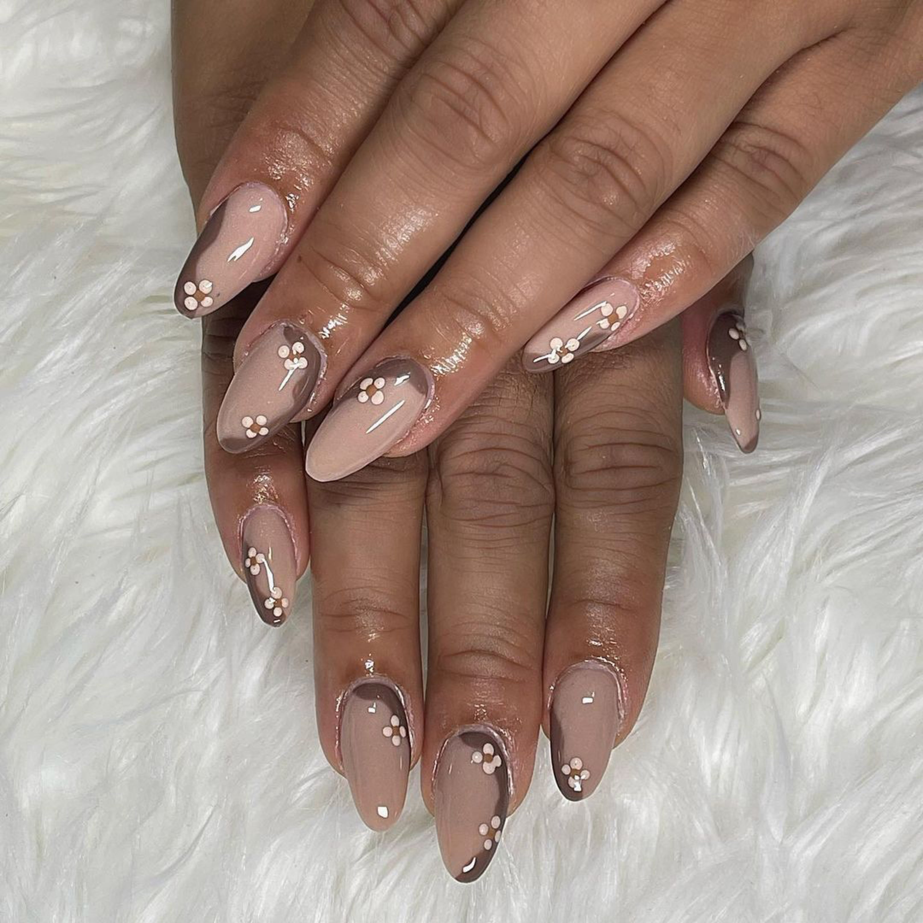 brown gel polish on natural nails