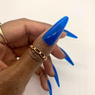 blue gel polish on press ons- nipsey blue