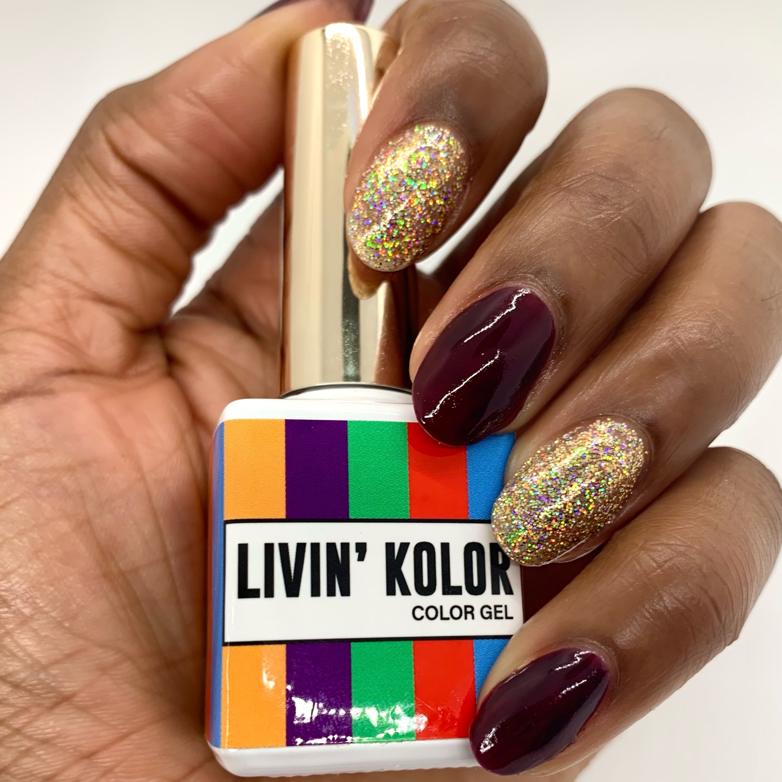 plum gel polish on natural nails